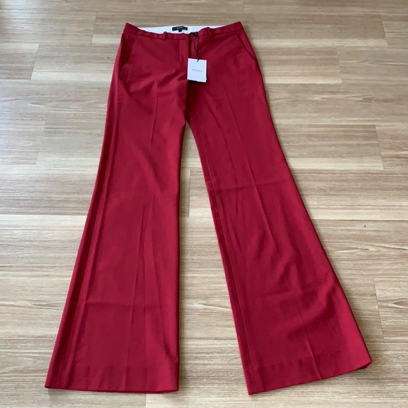 🇺🇸Theory DEMITRIA 2 size 2 crimson melange classic suit plaint front trouser